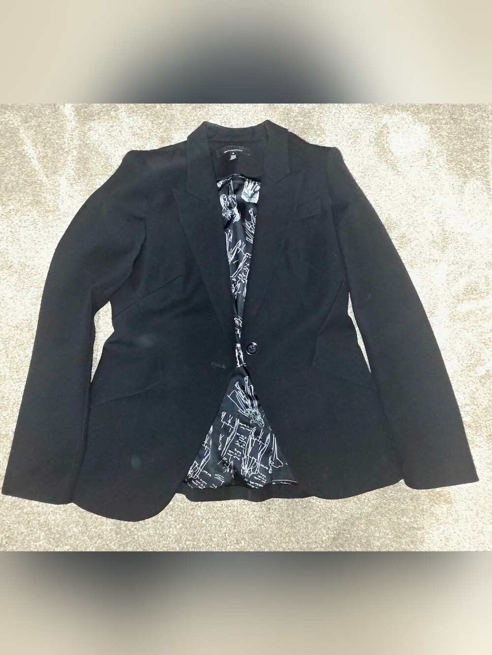White House Black Market Black Single-Button Tailored Blazer